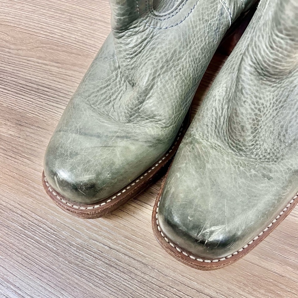 FRYE Over the Knee Tall Campus Boots RARE Blue Grey Size 9 - Picture 8 of 13